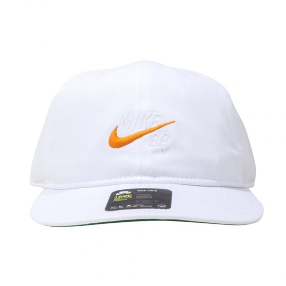 white and orange nike hat